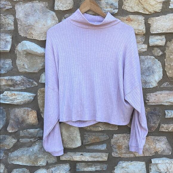 Lucky Brand lavender crop lightweight sweater size large - Picture 5 of 7